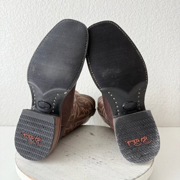 NEW Rod Patrick Mens Cowboy Boots Size 8B Brown Shark Leather Western Square Toe - Picture 8 of 12